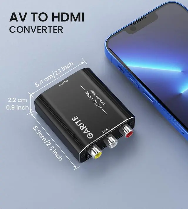 Alt view image 13 of 14 - RCA to HDMI Adapter AV to HDMI Converter Aluminum RCA to HDMI Converter 1080P Composite CVBS Video Analog to HDMI Converter for Smart TV NES Xbox PS2 Wii N64 VHS DVD Player Support PAL/NTSC