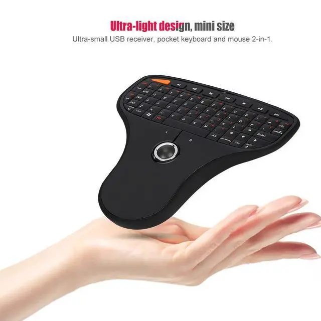 Alt view image 7 of 10 - 070 Keyboard Trackball Portable Keyboard Trackball 2.4G Wireless Mini USB Multimedia Keyboard for TV Computer Keyboard