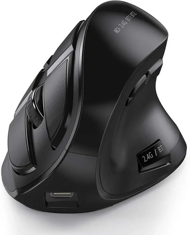 Alt view image 8 of 14 - seenda Ergonomic Mouse, Wireless Vertical Mouse - Rechargeable Optical Mice for Multi-Purpose (Bluetooth 5.0 + Bluetooth 3.0 + USB Connection) Compatible Apple Mac and Windows Computers - Black