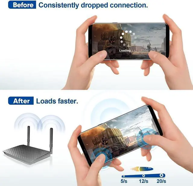 Alt view image 12 of 14 - Bingfu Dual Band WiFi 2.4GHz 5GHz 5.8GHz 8dBi MIMO RP-SMA Male Antenna (4-Pack) for WiFi Router Wireless Network Card USB Adapter Security IP Camera Video Surveillance Monitor