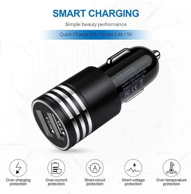 Alt view image 11 of 14 - USB C Fast Car Charger for Samsung Galaxy S25 S24 S23 S22 S21 S20 Z Flip 6 5 4/Z Fold 6 5 4 A16 A25 A35 A15 A54 A14 A53 A03S A13 A23,Quick Charge 3.0 Rapid Car Adapter+6ft Type C Fast Charging Cable