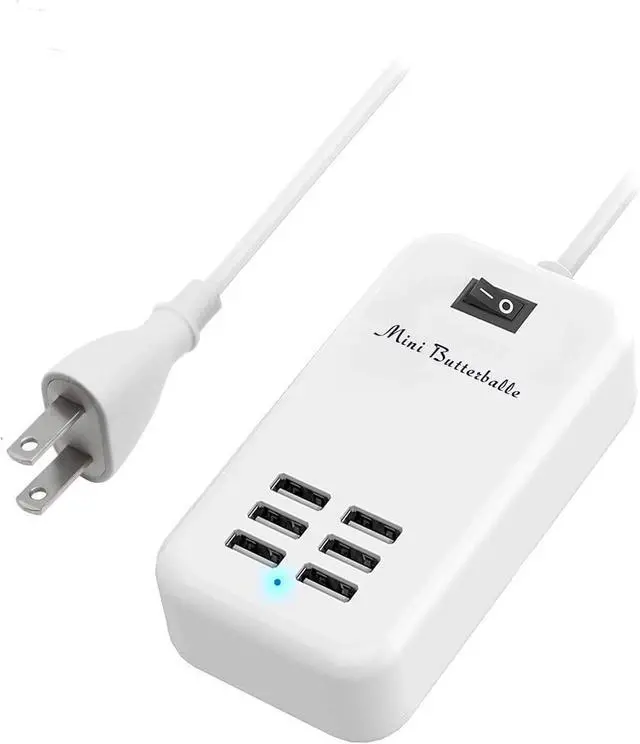 Alt view image 8 of 14 - 6 Ports USB Charger Hub Desktop US Plug AC Power Wall Travel Charging Adapter Slots Charging Station Extension Socket Outlet with Cable