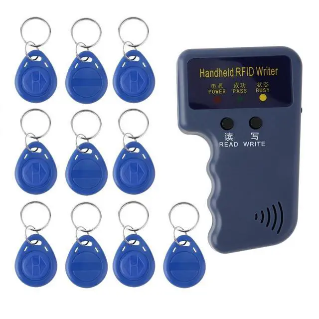 Alt view image 3 of 4 - Handheld 125KHz RFID ID Card Copier Writer Duplicator Programmer Reader Match Writable EM4305 ID Keyfobs Tags Card Key Cards