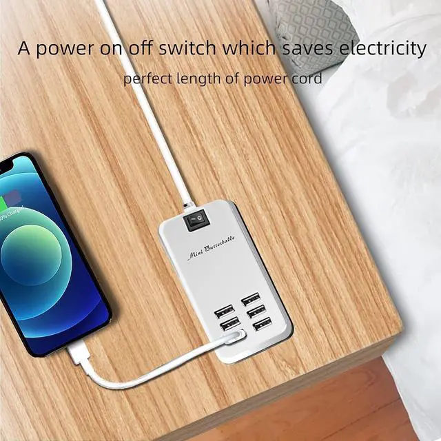 Alt view image 14 of 14 - 6 Ports USB Charger Hub Desktop US Plug AC Power Wall Travel Charging Adapter Slots Charging Station Extension Socket Outlet with Cable