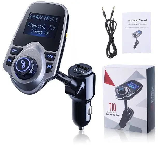 Alt view image 13 of 14 - Wireless Bluetooth FM Transmitter& USB Car Charger 1.44 Inch Screen Supports Display Car Battery Voltage, Song Names, Incoming Phone Number