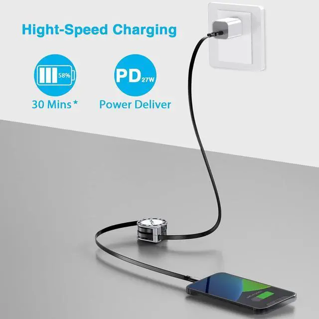 Alt view image 9 of 14 - USB Type C to Lightning Cable 4Ft 2Pack Retractable iPhone Charger Fast Charging for Retractable Car USBC iPhone Cord for iPhone14/13/12/11 Pro Max/XS/XR/X/iPad/CarPlay