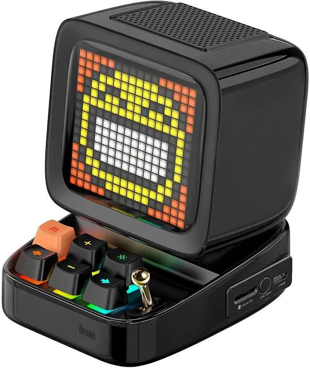 Alt view image 7 of 12 - Divoom Ditoo Retro Pixel Art Game Bluetooth Speaker with 16X16 LED App Controlled Front Screen (Black)