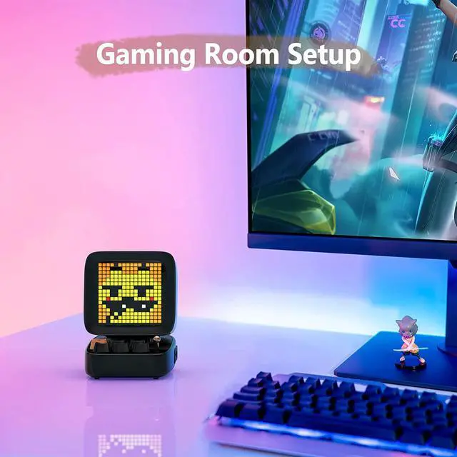 Alt view image 8 of 12 - Divoom Ditoo Retro Pixel Art Game Bluetooth Speaker with 16X16 LED App Controlled Front Screen (Black)