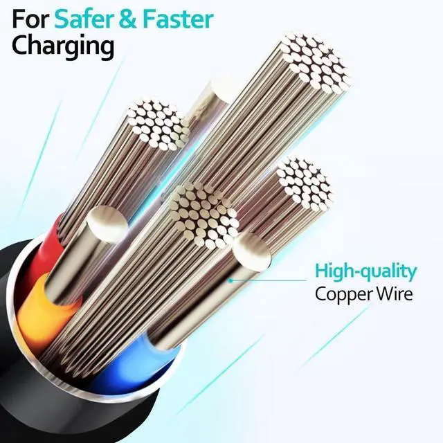 Alt view image 15 of 15 - Puxnoin Multi Charging Cable 6FT 2Pack Multi Charger Cable 4 in 1 Universal Multiple USB Cable Fast Charging Cord with Type-C, Micro USB Port for Most Cell Phone, Tablets