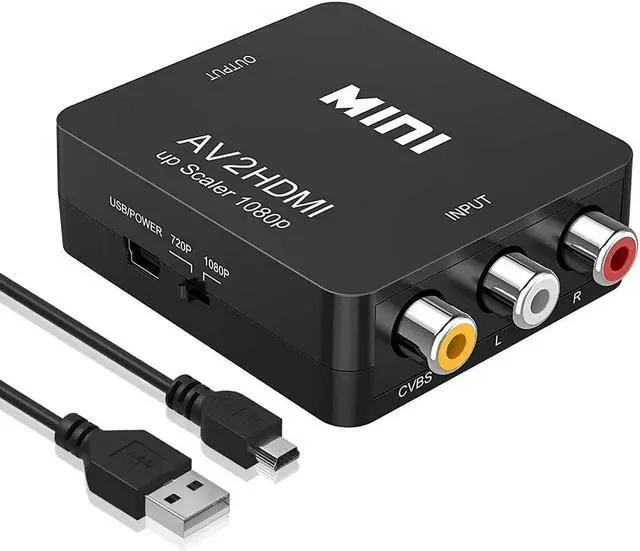 Alt view image 8 of 13 - RCA to HDMI AV to HDMI Converter 1080P 4k Video Audio TV 3 RCA CVBS HDMI with USB Charging Cable