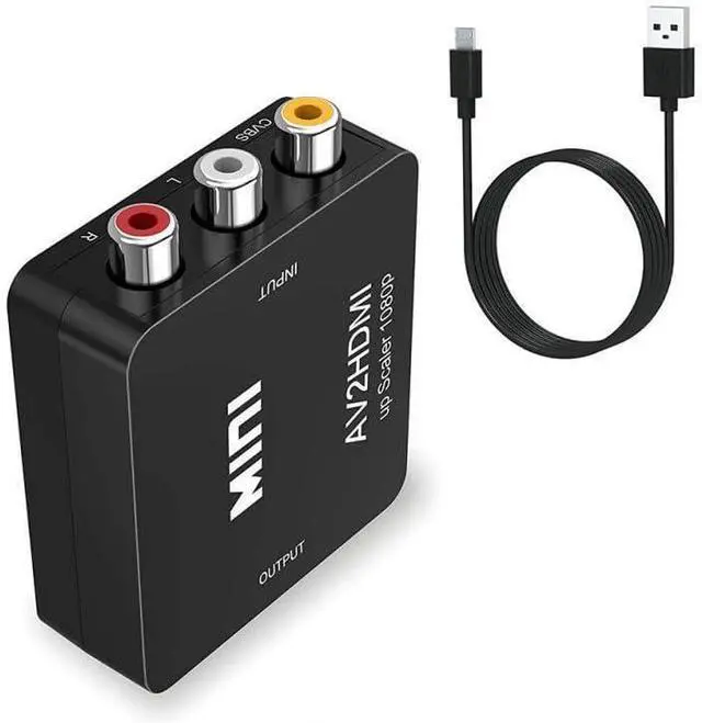 Alt view image 12 of 13 - RCA to HDMI AV to HDMI Converter 1080P 4k Video Audio TV 3 RCA CVBS HDMI with USB Charging Cable