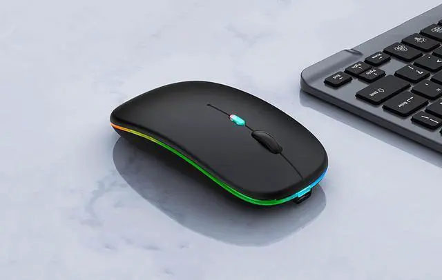 Alt view image 10 of 15 - Wireless Bluetooth Mouse,LED Rechargeable Silent Slim Laptop Mouse,Portable(BT5.2/3.0 and USB Receiver) Dual Mode Computer Mouse for Laptop,ipad Tablet,Apple Desktop,Mac.(Black)
