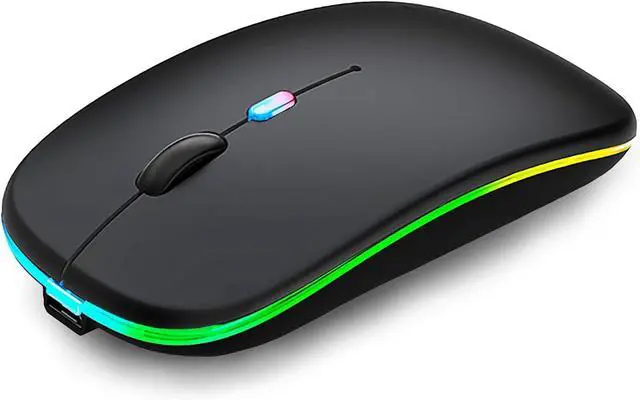 Alt view image 9 of 15 - Wireless Bluetooth Mouse,LED Rechargeable Silent Slim Laptop Mouse,Portable(BT5.2/3.0 and USB Receiver) Dual Mode Computer Mouse for Laptop,ipad Tablet,Apple Desktop,Mac.(Black)