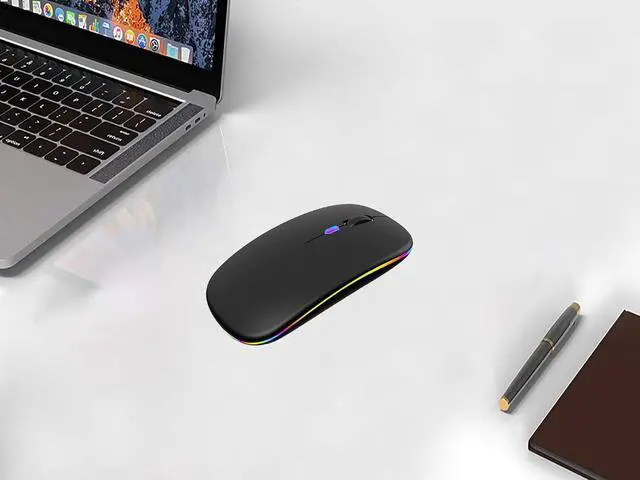 Alt view image 11 of 15 - Wireless Bluetooth Mouse,LED Rechargeable Silent Slim Laptop Mouse,Portable(BT5.2/3.0 and USB Receiver) Dual Mode Computer Mouse for Laptop,ipad Tablet,Apple Desktop,Mac.(Black)