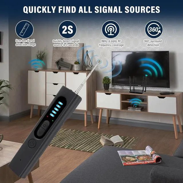 Alt view image 8 of 12 - Hidden Camera Detectors, Camera Detector, 3-in-1 Hidden Camera Detector, Safeguard Your Travel, Protect Your Privacy in All aspects (Black)