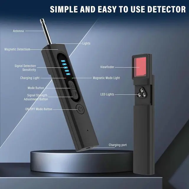 Alt view image 12 of 12 - Hidden Camera Detectors, Camera Detector, 3-in-1 Hidden Camera Detector, Safeguard Your Travel, Protect Your Privacy in All aspects (Black)