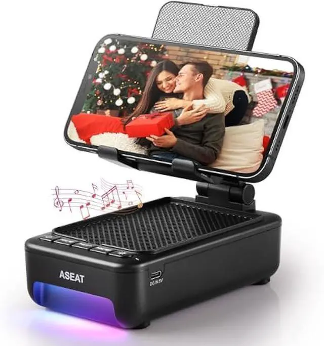 Alt view image 6 of 10 - Gifts for Men Him, Cell Phone Stand with Bluetooth Speaker&Led Color Changing Light, Unique Gifts for Women Dad Her Husband, Cool Tech Gadget Wireless Speaker, Birthday Gifts for Men, Ideal Gifts