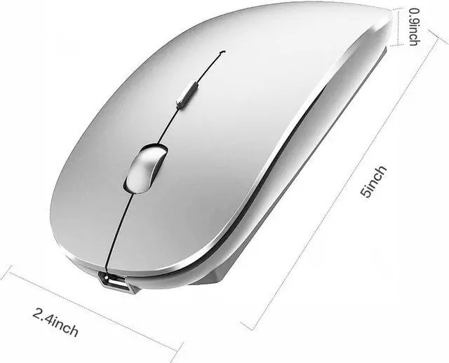 Alt view image 11 of 14 - Rechargeable Bluetooth Mouse for Laptop iPad Pro Air MacBook Wireless Mac Chromebook Win8/11 Desktop Computer
