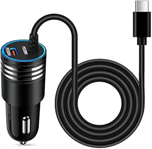 Alt view image 8 of 14 - Android USB C Samsung Super Fast Car Charger for Samsung Galaxy S23 Ultra/S23/A05S/A05/A14 5G/A54/S22/S21 fe/S20/A53 5G/A13/A03S/A32, 60W Fast Car Adapter with 30W Built-in Type C Fast Charging Cable