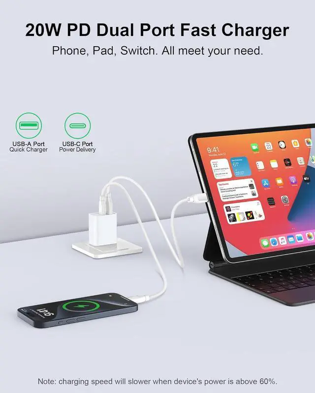 Alt view image 13 of 14 - Charger Block, USB C Fast Charging Block Usbc Wall Charger Dual Port USB & Type C Multi Ports USB Plug Outlet for iPhone Samsung Quick Charge Box Power Delivery Cube Adapter Cargador Brick