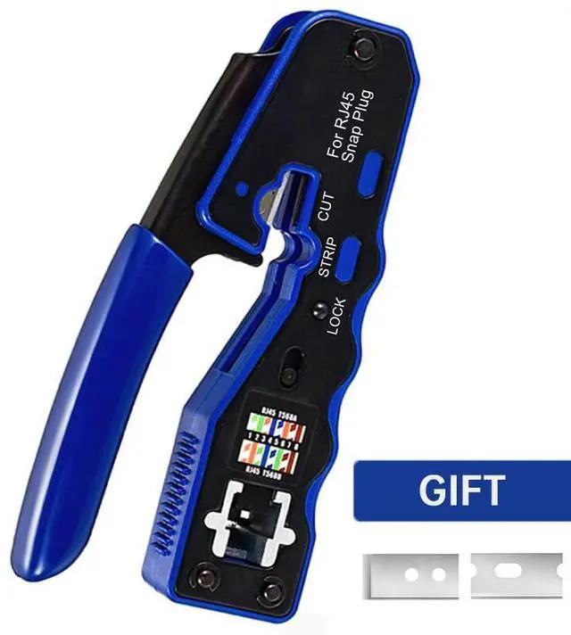 Main image of RJ45 Crimp Tool Pass Through Crimper Cutter for Cat6a Cat6 Cat5 Cat5e 8P8C Modular Connector Ethernet All-in-one Wire Tool