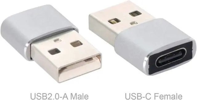 Alt view image 4 of 6 - USB C to USB 2.0 Adapter,USB 2.0 Type A Male to USB Type C Female Connector Adapter for Laptop Tablet Phone White 5pcs/Set