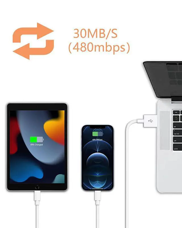 Alt view image 7 of 7 - isptewhie iPhone Charger Cord 2Pack 6ft Apple MFi Certified USB to Lightning Cables Fast Charging High Speed Data Sync USB Cable Compatible with iPhone iPad iPod AirPods