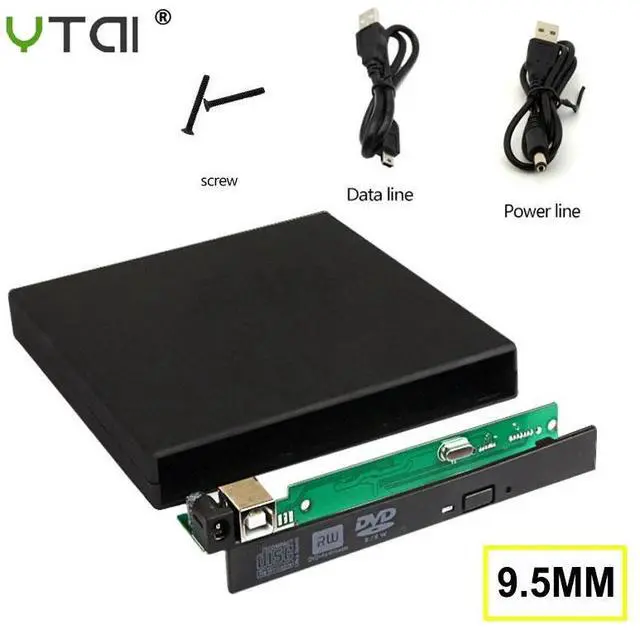 Main image of 9.5mm USB 2.0 External DVD/CD-ROM Case For Laptop Desktop PC Optical Disk Drive SATA To SATA External DVD Enclosure