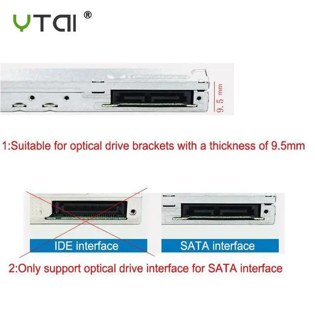 Alt view image 2 of 5 - 9.5mm USB 2.0 External DVD/CD-ROM Case For Laptop Desktop PC Optical Disk Drive SATA To SATA External DVD Enclosure