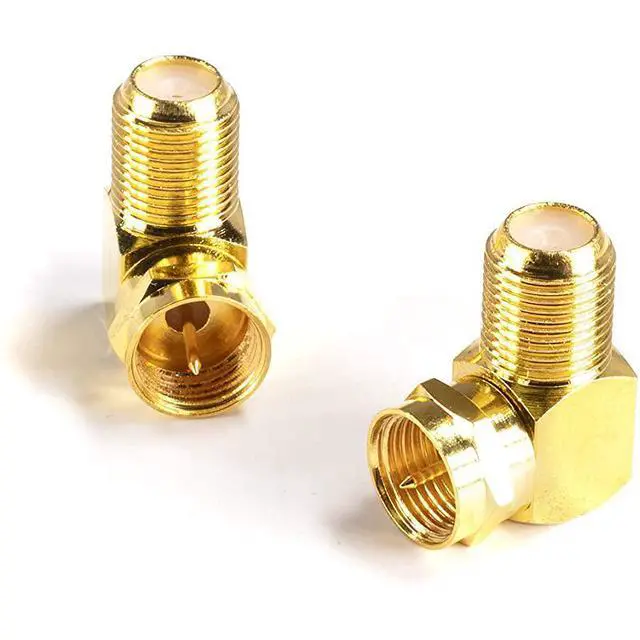 Alt view image 2 of 7 - Coaxial Cable Right Angle Connector 4 Pack for Tight Corners and Flat Panel TV Mounting 90 Degree F Type Adapter for Coax Cable and Wall Plates