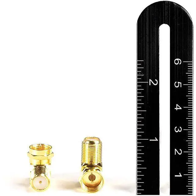 Alt view image 3 of 7 - Coaxial Cable Right Angle Connector 4 Pack for Tight Corners and Flat Panel TV Mounting 90 Degree F Type Adapter for Coax Cable and Wall Plates
