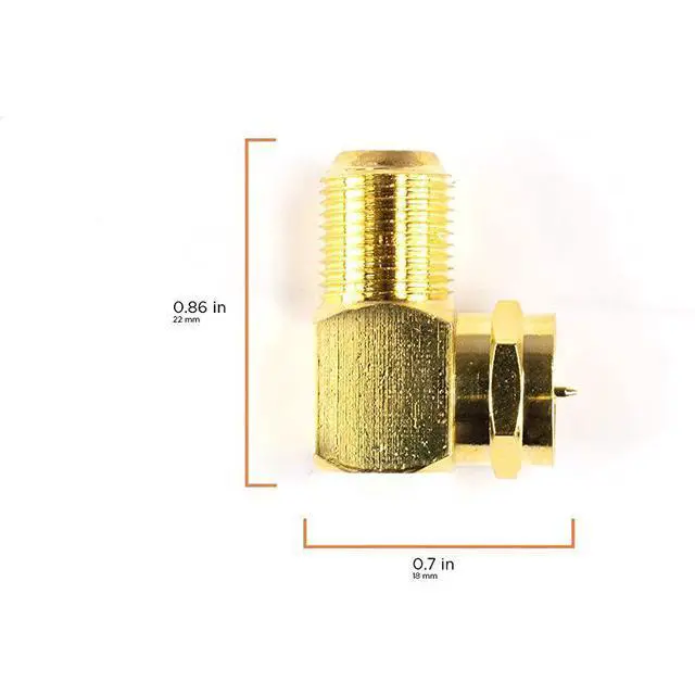 Alt view image 4 of 7 - Coaxial Cable Right Angle Connector 4 Pack for Tight Corners and Flat Panel TV Mounting 90 Degree F Type Adapter for Coax Cable and Wall Plates