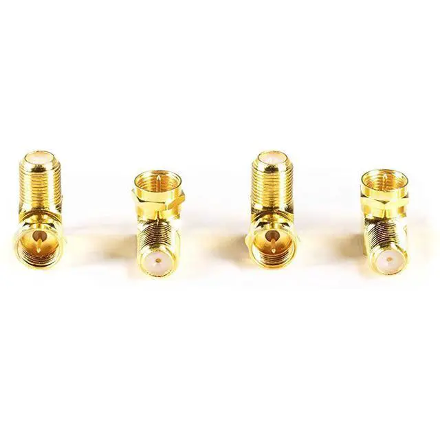 Alt view image 5 of 7 - Coaxial Cable Right Angle Connector 4 Pack for Tight Corners and Flat Panel TV Mounting 90 Degree F Type Adapter for Coax Cable and Wall Plates
