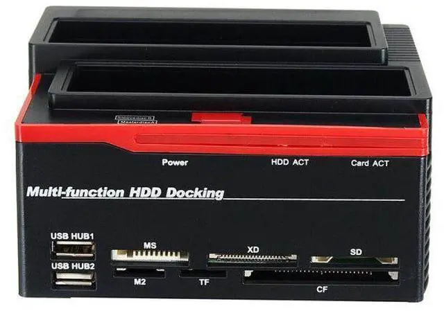 Alt view image 6 of 10 - 2.5 Inch/3.5 Inch USB 3.0 To 2 SATA 1 IDE HDD Hard Drive Docking Station Drive Disk Clone Card Reader USB3.0 M2 TF SD S