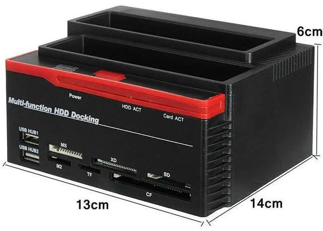 Alt view image 7 of 10 - 2.5 Inch/3.5 Inch USB 3.0 To 2 SATA 1 IDE HDD Hard Drive Docking Station Drive Disk Clone Card Reader USB3.0 M2 TF SD S