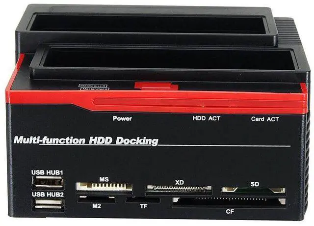 Alt view image 10 of 10 - 2.5 Inch/3.5 Inch USB 3.0 To 2 SATA 1 IDE HDD Hard Drive Docking Station Drive Disk Clone Card Reader USB3.0 M2 TF SD S
