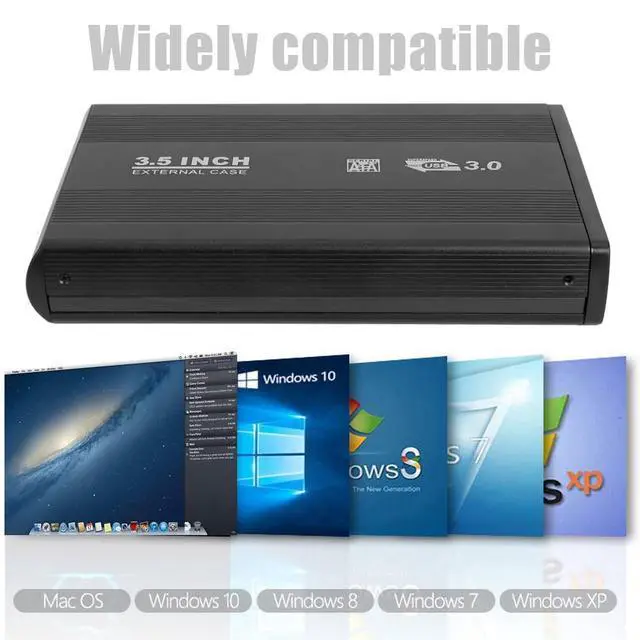 Alt view image 8 of 12 - 3.5 inch USB 3.0 To SATA Port Portable 5-Gbps External SSD Hard Drive Enclosure Compatible Operating System For Windows 98/SE(black B)