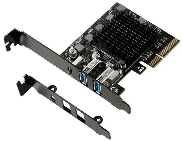 Alt view image 2 of 2 - FOR Expansion Card PCI Express X4 to 2 Port USB3.2 Gen2 10G + 1 Port USB3.2 Gen2x2 20G Riser PCIE USB 3.2 Card for Industrial Camera