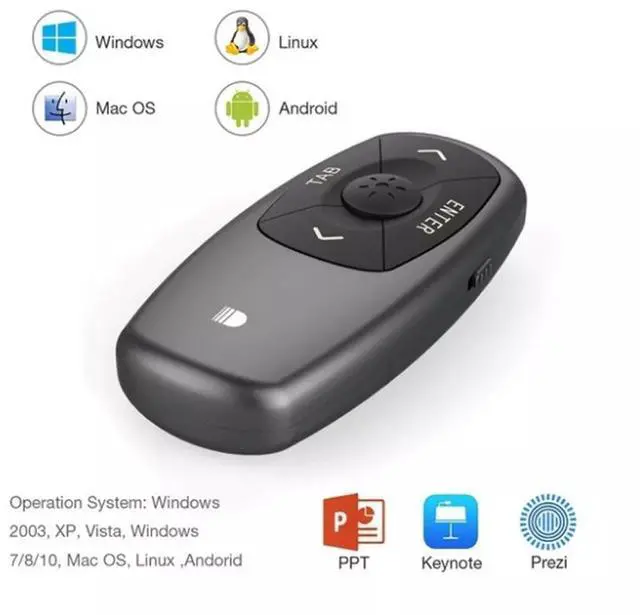 Alt view image 10 of 14 - Portable Mini Black Wireless Presenter Doosl Wireless Laser Presenter Rechargeable Powerpoint Presentation Remote Control Pen