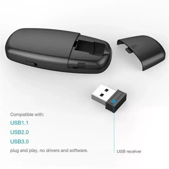 Alt view image 13 of 14 - Portable Mini Black Wireless Presenter Doosl Wireless Laser Presenter Rechargeable Powerpoint Presentation Remote Control Pen
