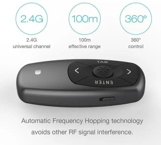 Alt view image 11 of 14 - Portable Mini Black Wireless Presenter Doosl Wireless Laser Presenter Rechargeable Powerpoint Presentation Remote Control Pen