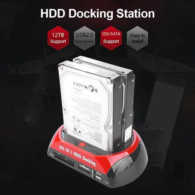 Alt view image 10 of 10 - to 2.5 3.5 Inch Hard Drive Docking Station SATA IDE Dual Slots External SSD HDD Enclosure Compatible with Windows