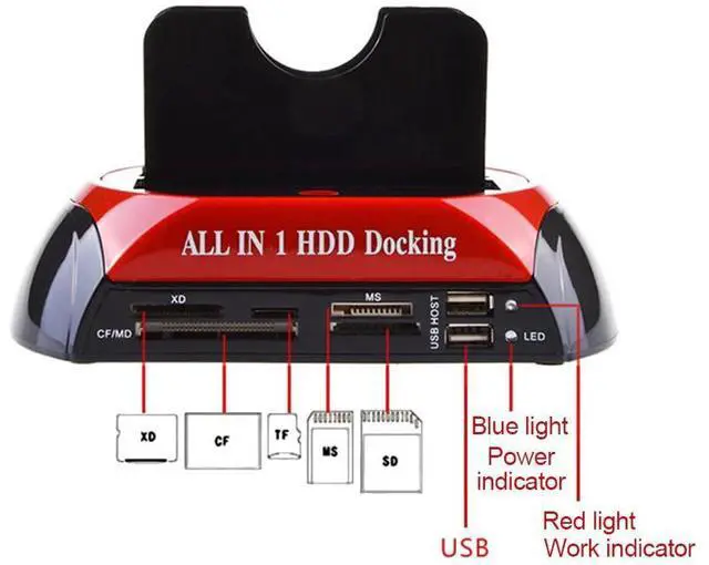 Alt view image 9 of 10 - to 2.5 3.5 Inch Hard Drive Docking Station SATA IDE Dual Slots External SSD HDD Enclosure Compatible with Windows
