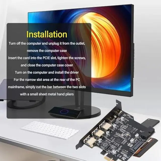 Alt view image 7 of 10 - PCIe to USB 3.2 Gen 1 Card with 5Gbps 3 USB Type A and 2 USB Type C PCI Express Expansion Card USB Card Adapter for for Linux, OS X Desktop PC