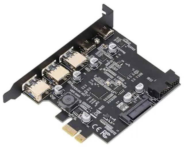 Alt view image 6 of 10 - PCIe to USB 3.2 Gen 1 Card with 5Gbps 3 USB Type A and 2 USB Type C PCI Express Expansion Card USB Card Adapter for for Linux, OS X Desktop PC
