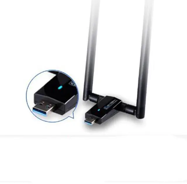 Alt view image 7 of 10 - Network Card AC1200Mbps USB3.0 Wireless Antenna Adapter MT7612U IEEE 802.11AC Dongle Receiver Transmitter