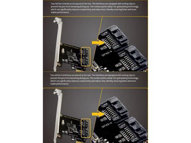 Alt view image 12 of 12 - PCIe to 2-Port SATA 3.0 Expansion Card, PCIe to SATA SSD Adapter Card, Hot Selling for Cross-Border