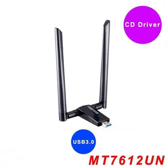 Alt view image 10 of 10 - Network Card AC1200Mbps USB3.0 Wireless Antenna Adapter MT7612U IEEE 802.11AC Dongle Receiver Transmitter