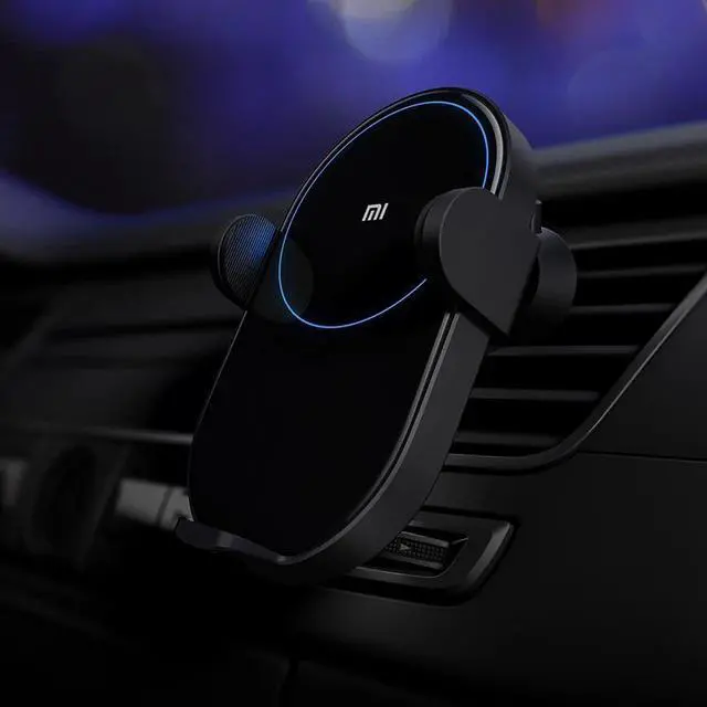 Alt view image 10 of 10 - Car Charger 20W Wireless Car Charger Max Electric Auto Pinch 2.5D Glass Ring Lit For Wireless Charging