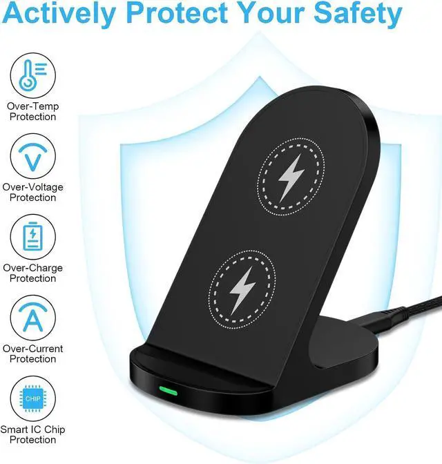 Alt view image 9 of 14 - 15W Fast Wireless Charger Phone Charging Stand for Google Pixel 9/8a/8 Pro/7a/7/6,Android Phone Wireless Charging Station Charger for Samsung Galaxy Z Fold 6/5/Z Flip 6/5/S24 Ultra/S23/S22/S21/S20/S10